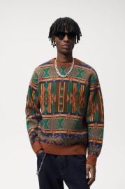 GEOMETRIC JACQUARD SWEATER - Brown   United States at Zara